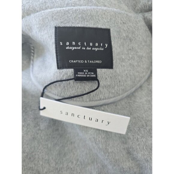 Sanctuary Fisher Grey Faux Fur Oversize Relaxed Cargo Car Coat Jacket Shacket XS - Picture 11 of 11